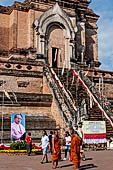 Chiang Mai - The Wat Chedi Luang. The massive chedi heavily damaged by an earthquake has been partially reconstructed apart from the spire since nobody can be sure what it looked like. 